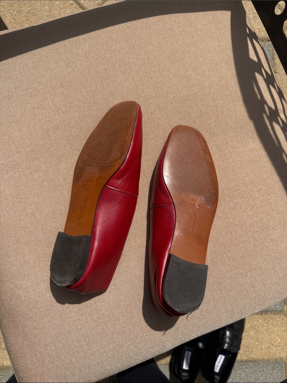 Madewell Deep Red Leather Slip-On Flats - Picture 4 of 4